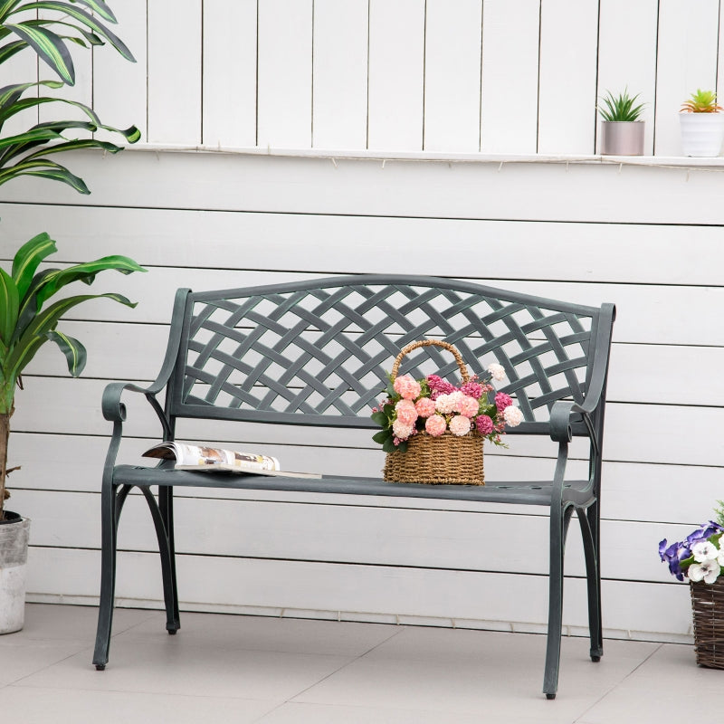 Verdigris 2-Seater Cast Aluminium Garden Bench