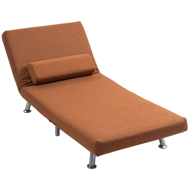 Linen-Feel Sleeper Chair in Coffee - Stylish and Comfortable Multi-Functional Seating Solution