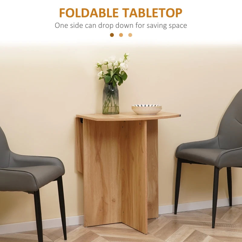 4-Person Drop Leaf Dining Table - Stylish Wood-Effect Design for Space-Saving Dining Solutions