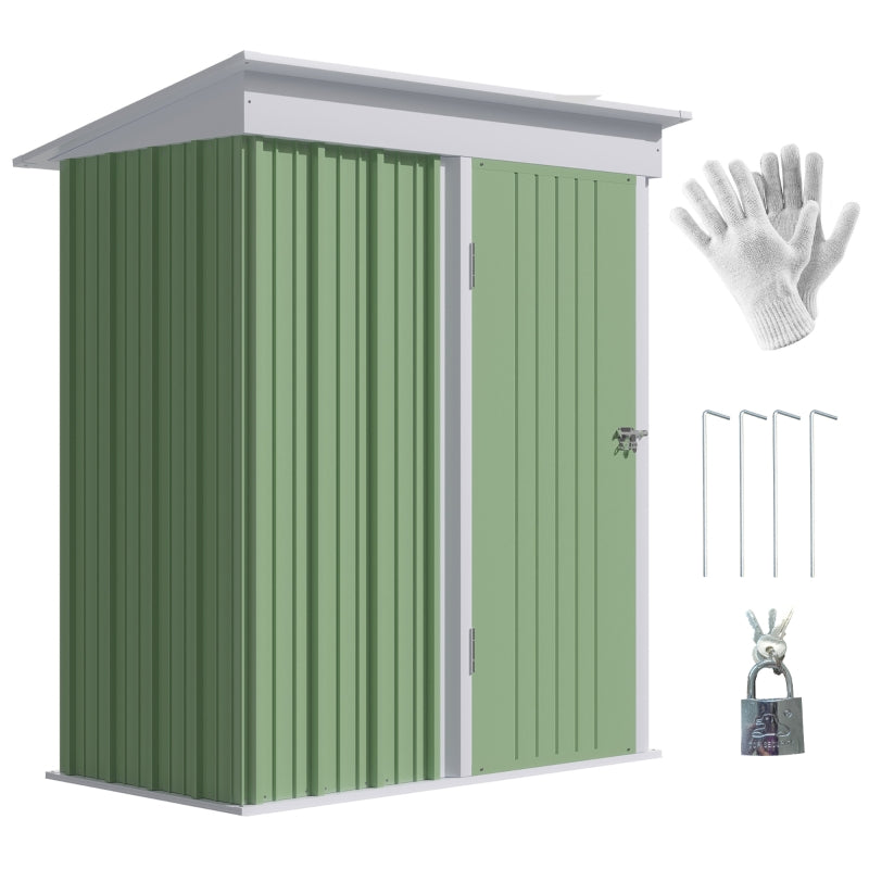 3ft x 5ft Light Green Lean-To Metal Shed