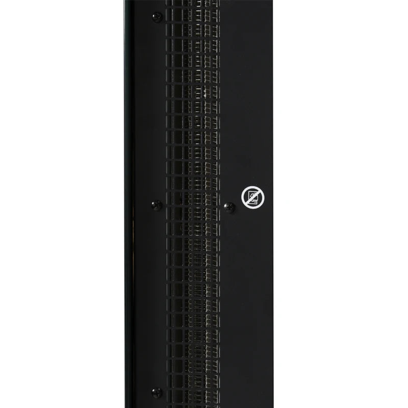 Curved Glass Electric Wall Mounted Fireplace for Living Room 1000W 2000W Black 48H x 90.8W x 11.5Dcm