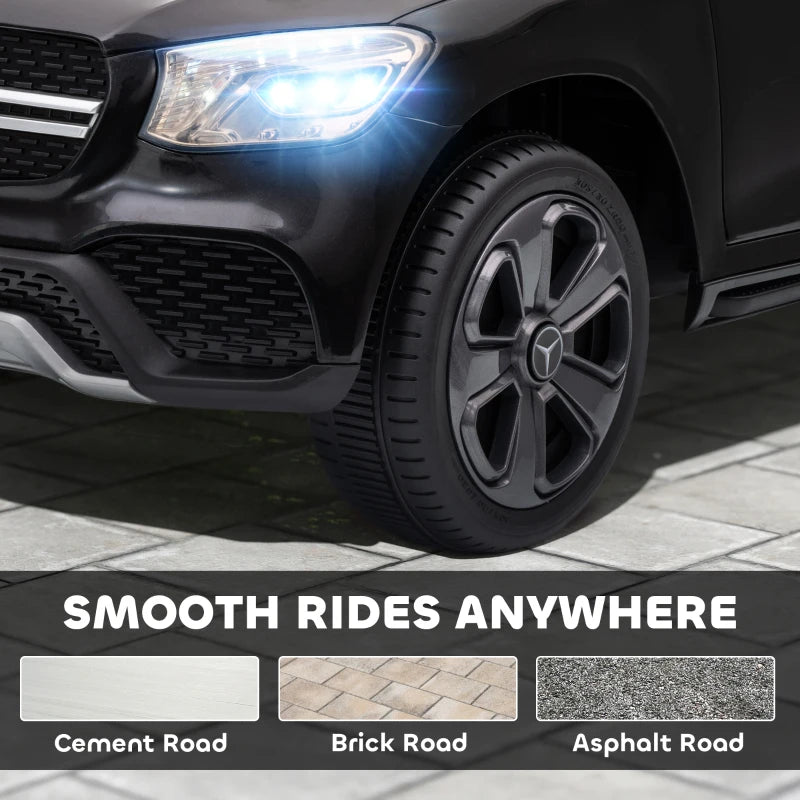 Licensed Mercedes-Benz GLC Kids Ride On Car Remote Control Soft Start MP3 LED Headlights Black
