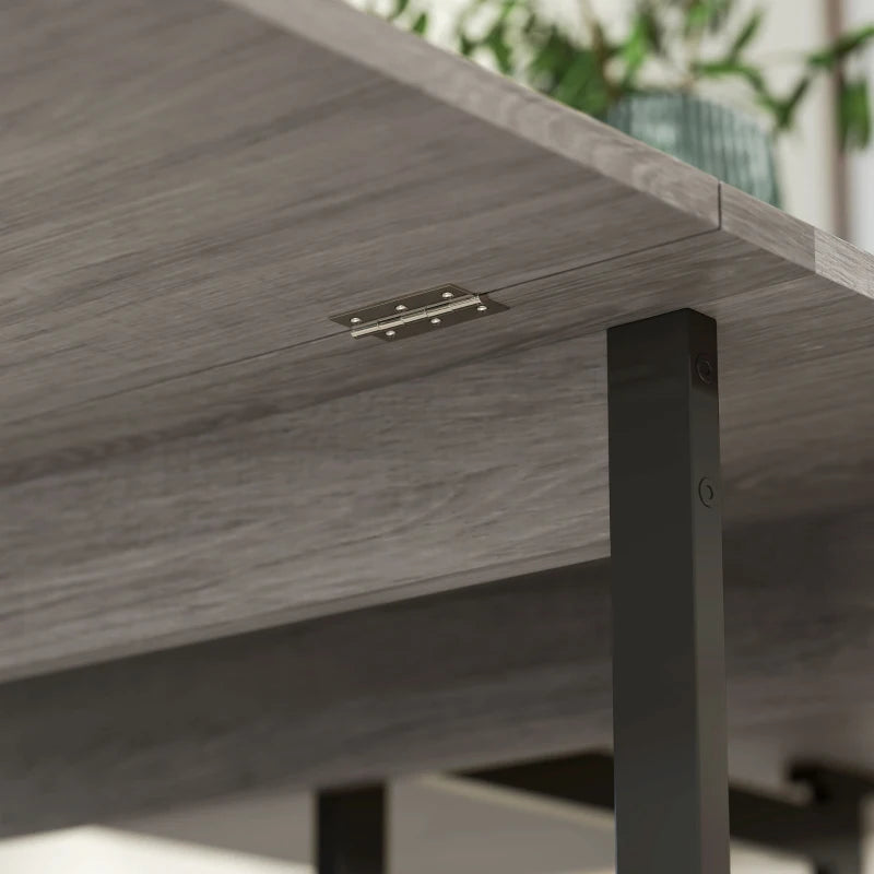4-Person Drop Leaf Table - Stylish Grey Wood-Effect Dining Table for Small Spaces - Versatile and Space-Saving Design