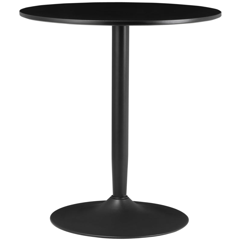 Minimalistic Black Dining Table for Two - 75H x Φ70cm Modern Design Perfect for Small Spaces