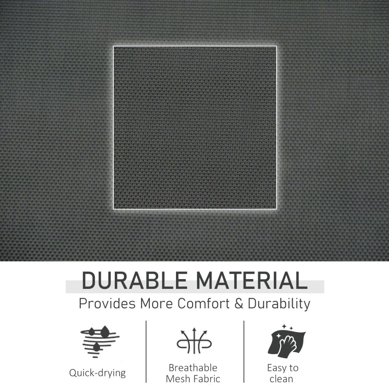 Black Outdoor Rocking Chair Set with Mesh Fabric and Storage Bag