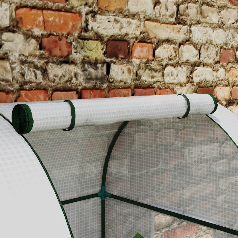 94 x 185cm Mini Two-Room Greenhouse - White