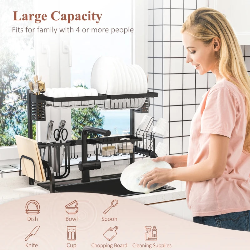 65cm Modular Over-Sink Drying Rack - Space-Saving Kitchen Organizer for Dishes, Pots, and Utensils - Adjustable Design