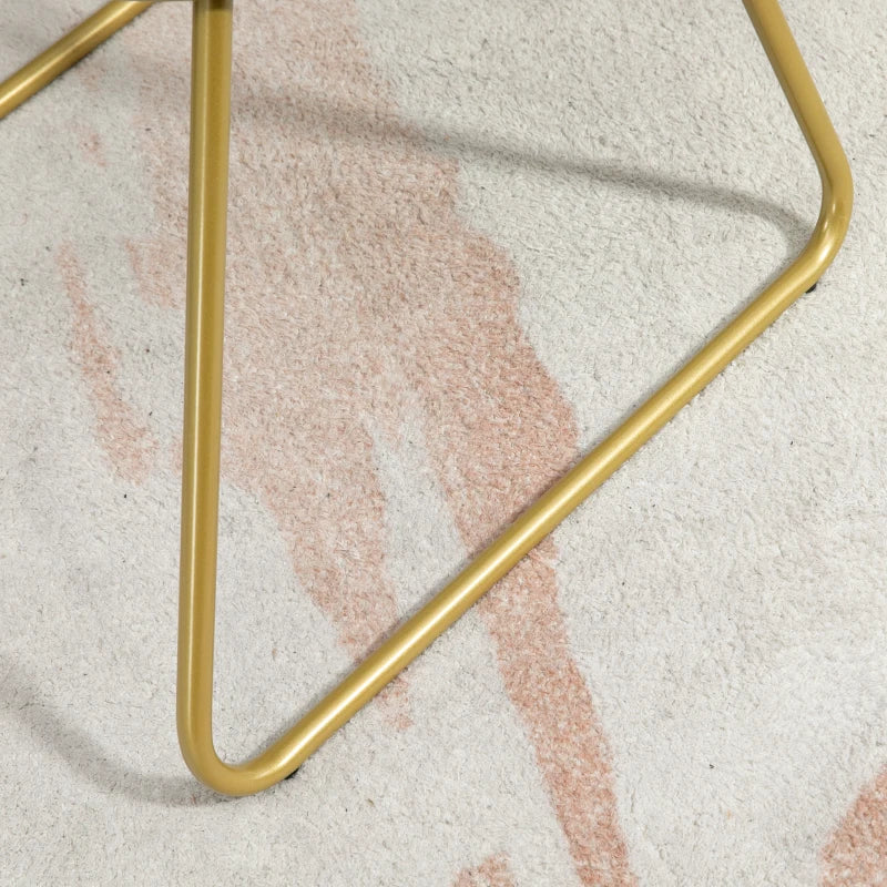 Modern Dining Chairs Set of 2 - Velvet Cushion, Round Back, Metal Wire Frame, Stylish Gold Accent for Kitchen & Living Room