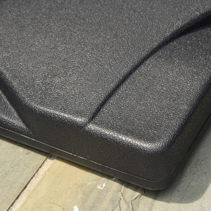Black Square Cement Parasol Base - 20kg, Fits Φ32mm, Φ38mm, Φ48mm Pole