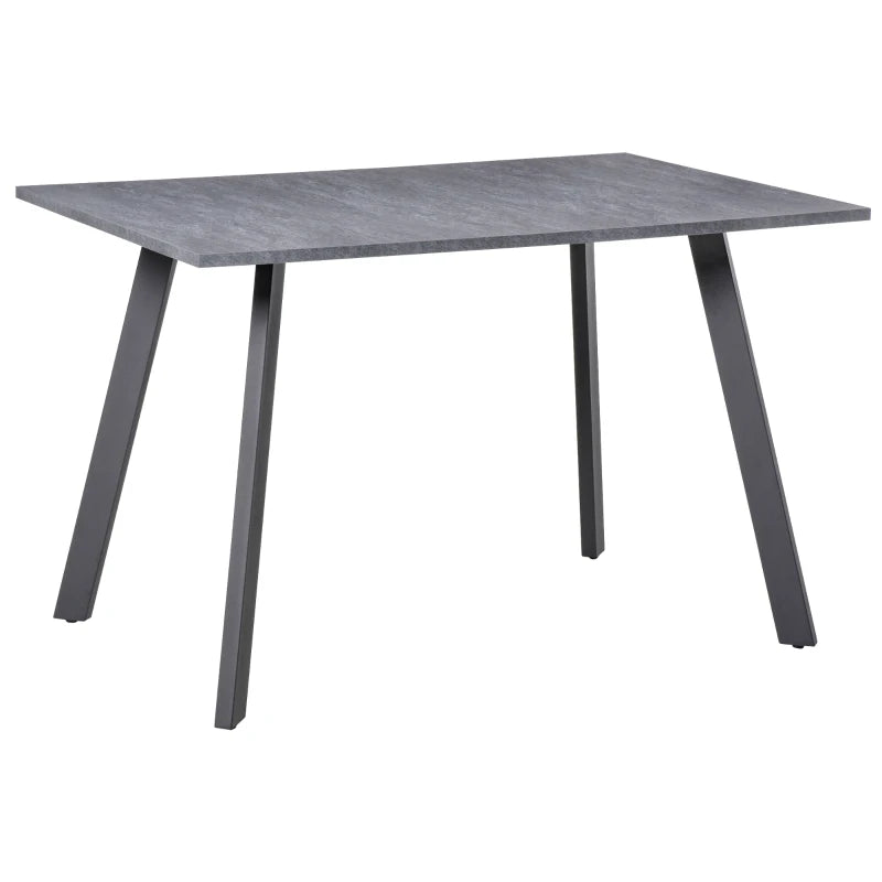 Contemporary Dark Grey Rectangle Dining Table with Metal Legs - Spacious Kitchen Table for Dining Room & Living Room