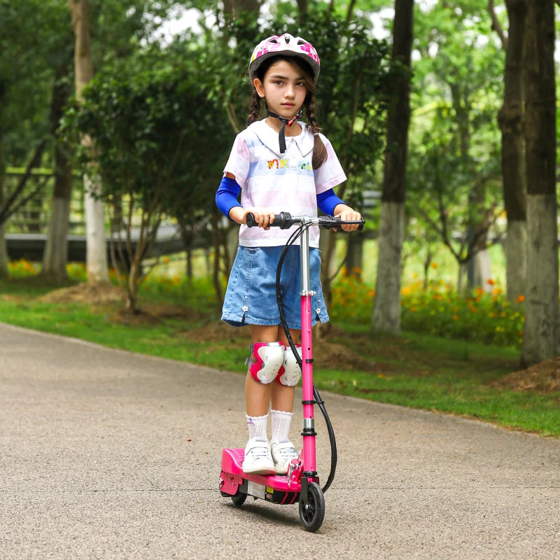 Foldable Electric Kids Scooter for Ages 7-14 Years in Pink