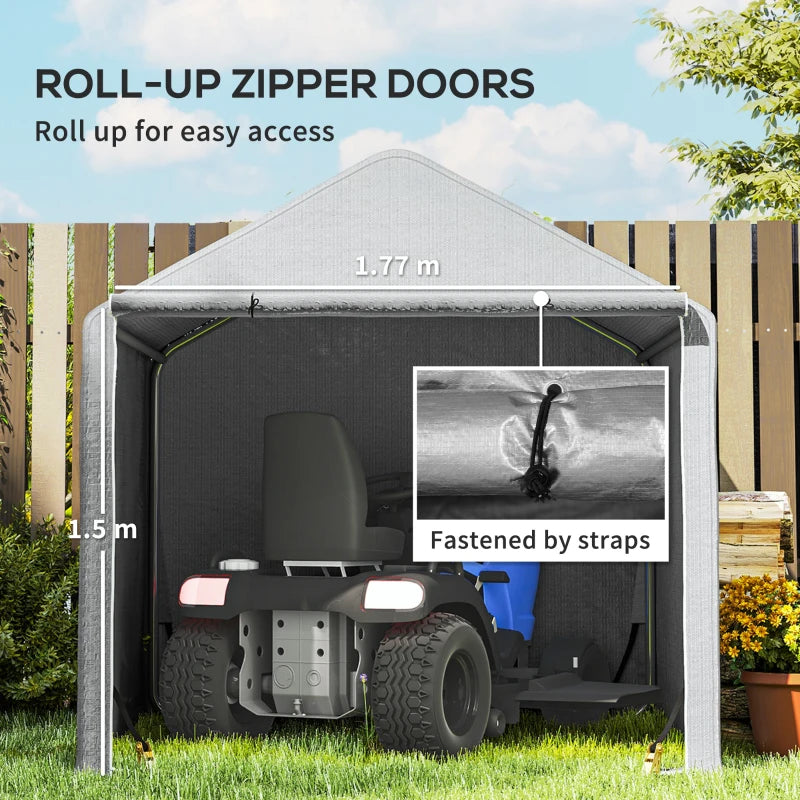 Durable 2 x 2m Garden Fabric Storage Tent - Grey