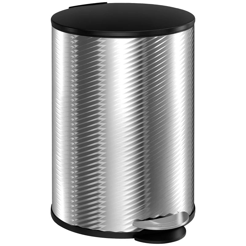 20L Stainless Steel Compact Home Bin - Stylish, Durable Trash Can for Kitchen, Office, and Bathroom - Space-Saving Design