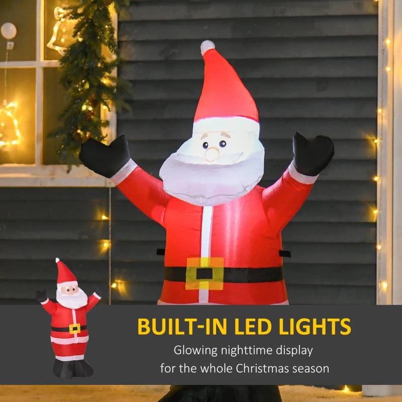 4ft Inflatable Christmas Santa Claus Decoration with LED Lights - Air Blown Outdoor Holiday Yard Décor