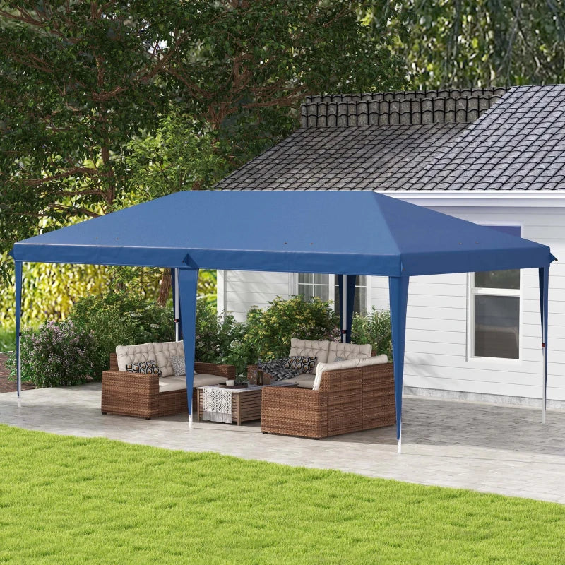 6x3m Waterproof Garden Party Gazebo - Blue