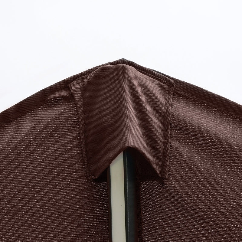 2.7m Solar LED Patio Umbrella with Crank Tilt - Coffee Brown