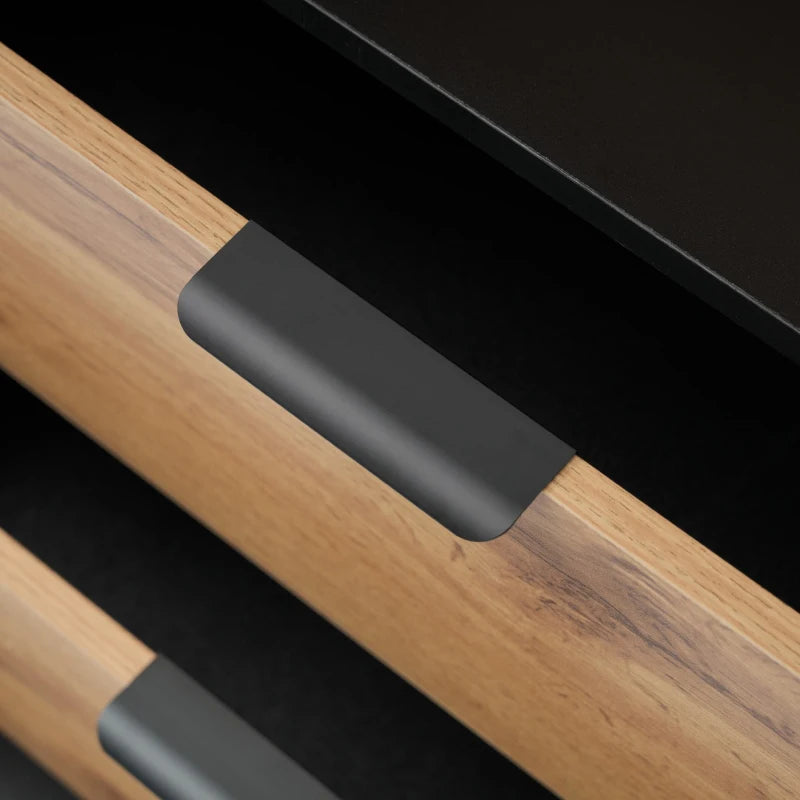 Anti-Tip Oak Sideboard Cabinet with Storage Drawers & Shelves - 120x40x80 cm Wooden Drawer Chest for Living Room