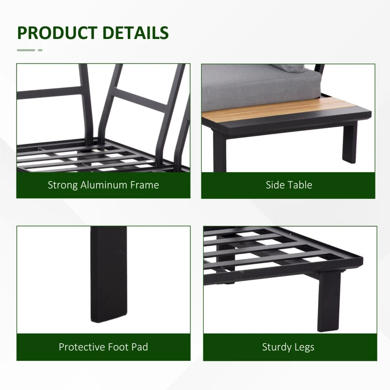 L Shaped Aluminium Sofa Set