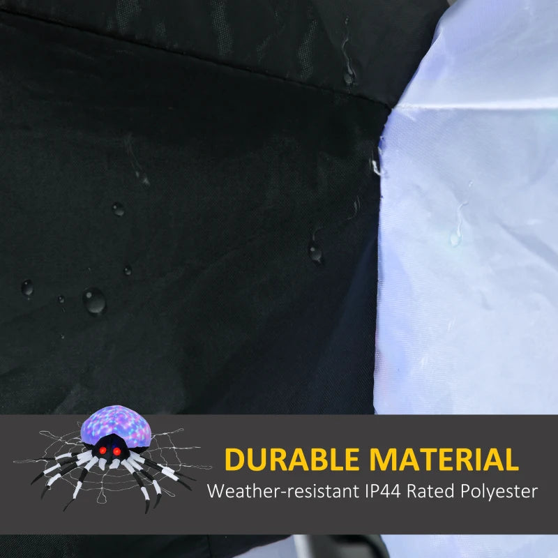 5FT Halloween Inflatable Spider with Colorful LED Lights - Giant Blow-Up Outdoor Decoration for Lawn & Party Display