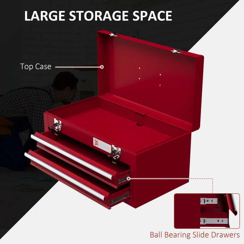 Lockable Metal Tool Box with Drawers