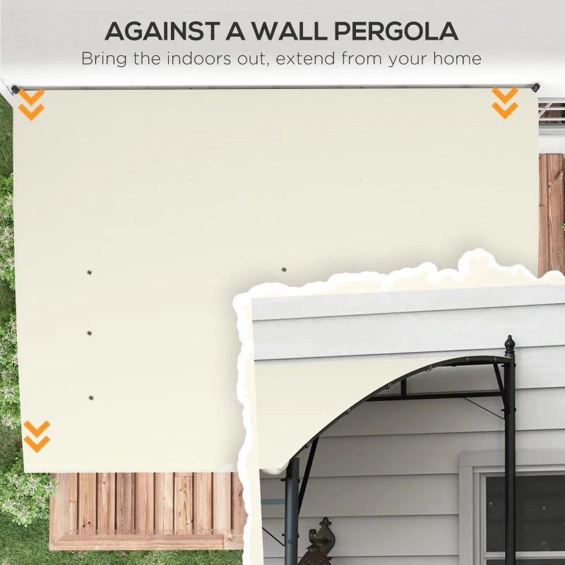 3m x 4m Cream Metal Frame Pergola - Outdoor Garden Canopy