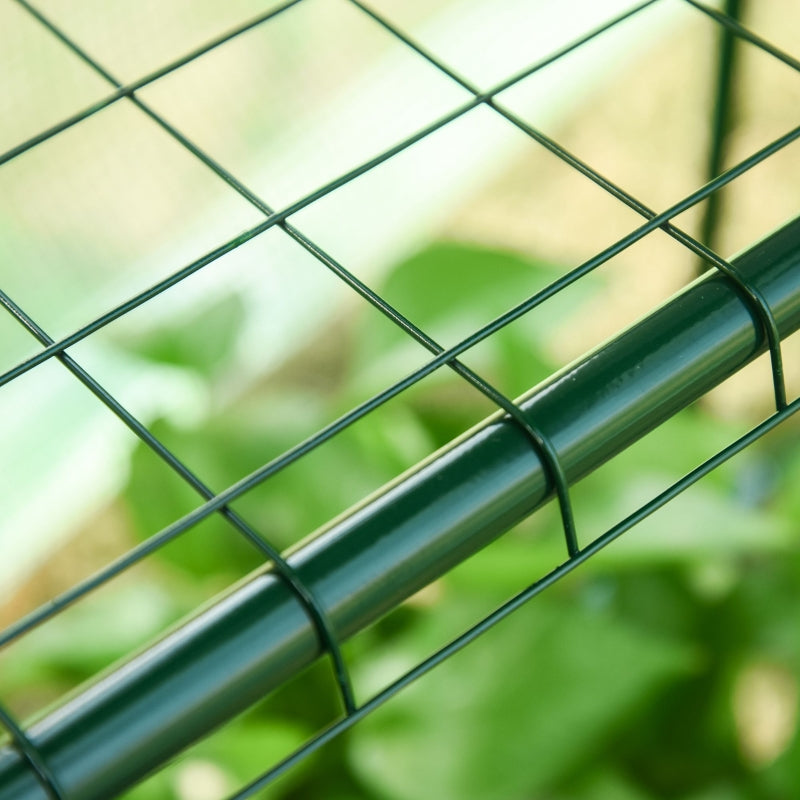 Green Walk-In Wall Tunnel Greenhouse with Zipped Door - 214x120x215cm