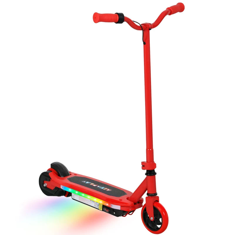 Electric Scooter for Kids Ages 6-14 with Colorful LED Lights Red