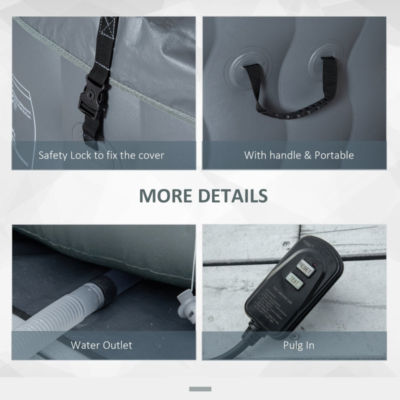 4 Person Hot Tub - Light Grey