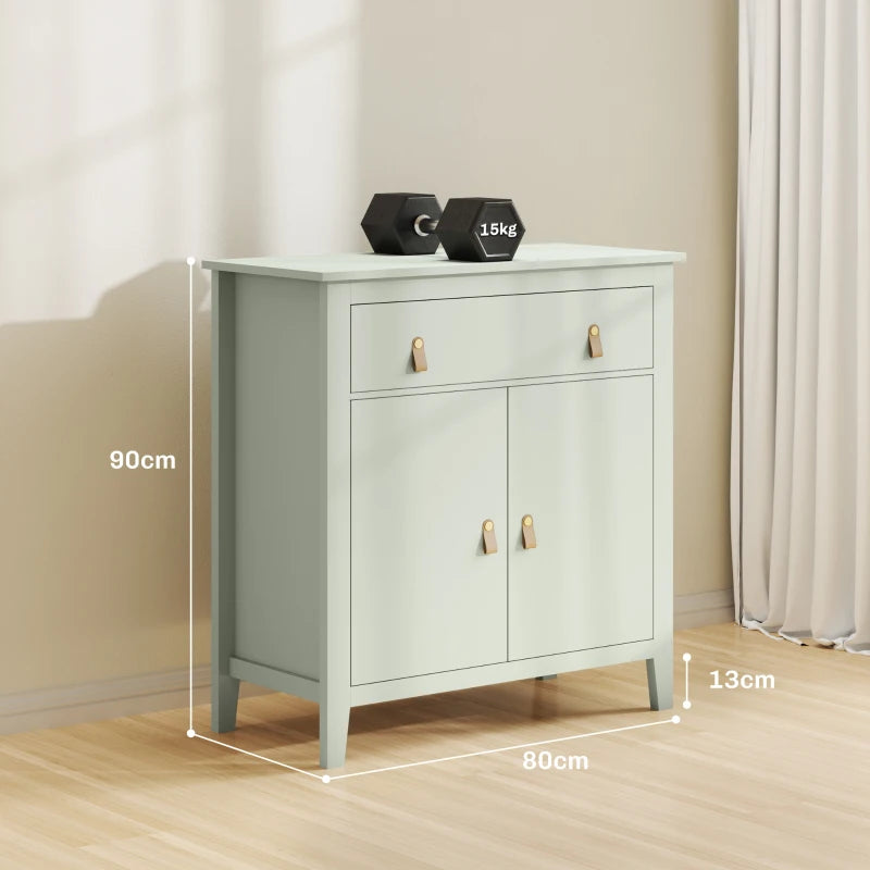 Farmhouse Style Light Green Sideboard - Rustic Storage Cabinet for Living Room or Dining Room Decor