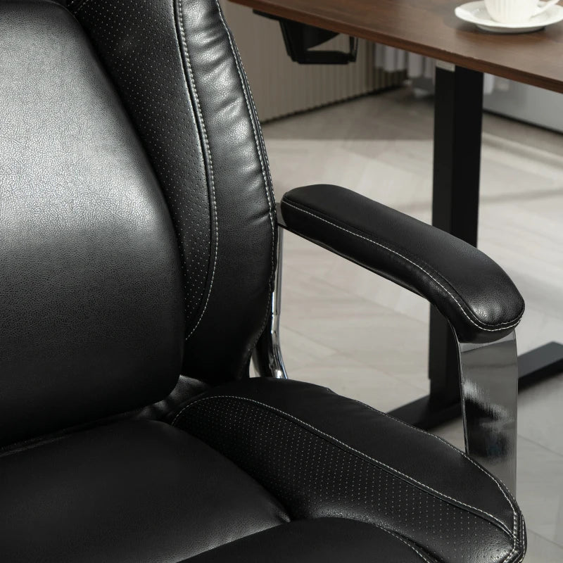 Ergonomic Heavy Duty Faux Leather Office Chair with Tilt Function Adjustable Height 500LBS Swivel Computer Chair for Home Study Black
