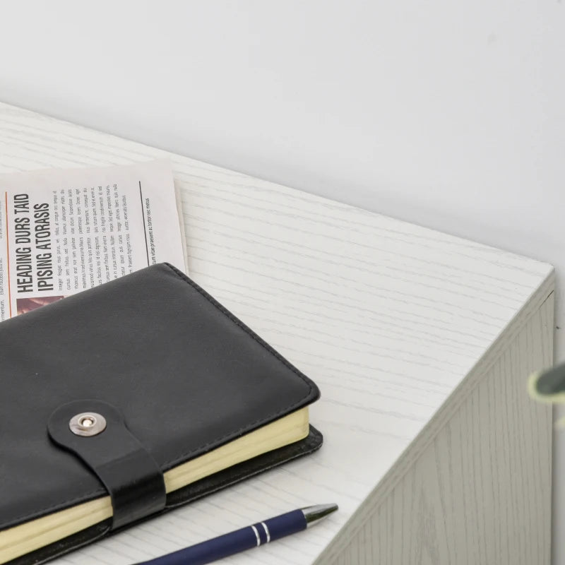 Vinsetto 2-Drawer Locking Office Filing Cabinet with Wheels - A4 Storage Cupboard for Home Organization - White Wood Grain