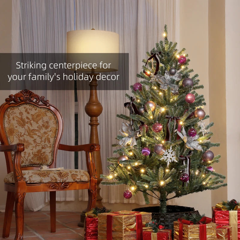 5ft Artificial Christmas Tree with Purple Decorations & Lights - Perfect Holiday Decor for Festive Celebrations