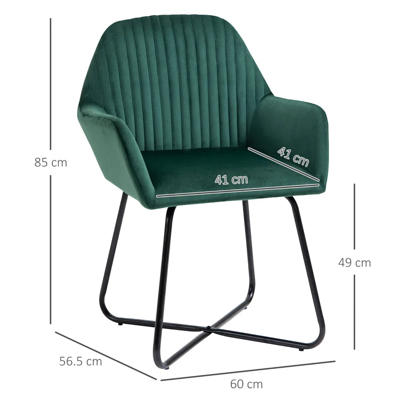 Modern Upholstered Accent Chair with Metal Base for Living Room in Green - Stylish Armchair for Home Decor