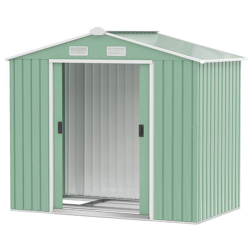 Light Green 7ft x 4ft Metal Shed