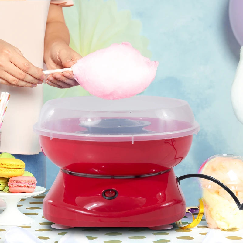 Electric Candy Floss Machine - 450W Cotton Candy Maker in Red - Perfect for Parties & Events