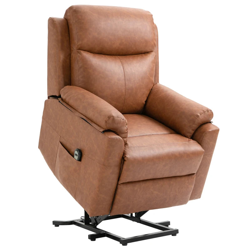 Brown Faux Leather 70° Electric Riser Recliner Chair for Ultimate Comfort and Support