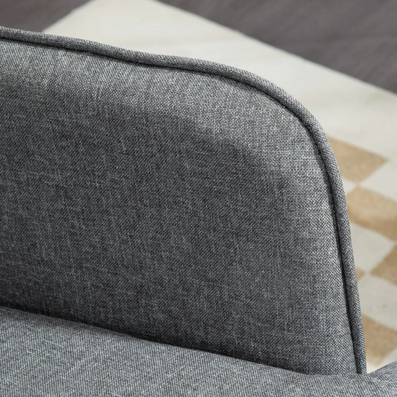 Stylish Grey Linen-Look Rocking Chair and Ottoman Set for Comfortable Relaxation