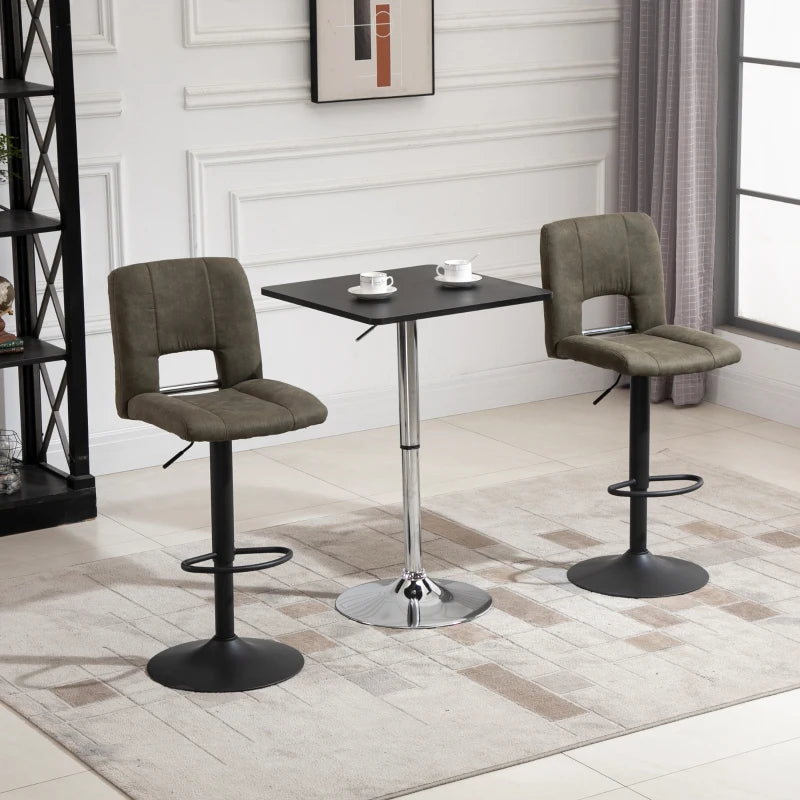 Modern Height Adjustable Counter Bar Table with 360° Swivel Top & Electroplated Metal Base - Black & Silver Pub Desk