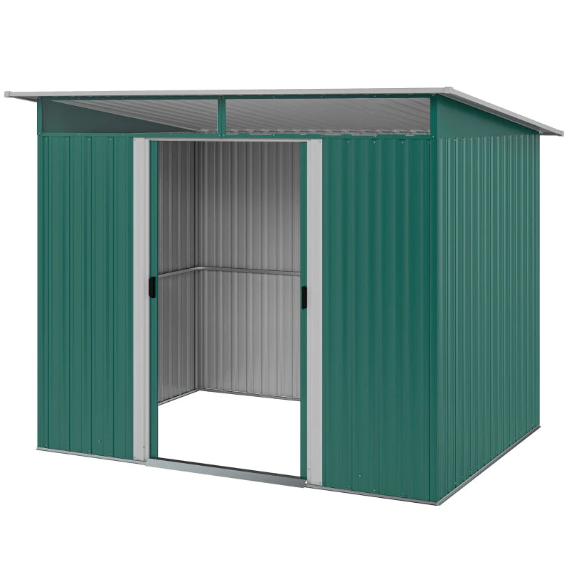 8.5 x 6ft Metal Garden Storage Shed - Green