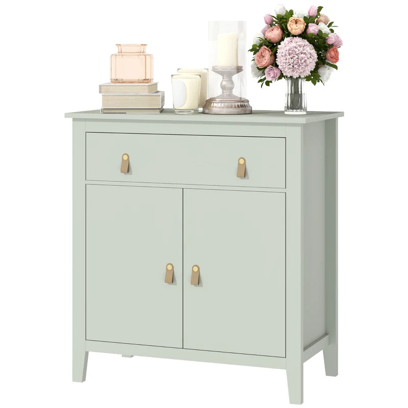 Farmhouse Style Light Green Sideboard - Rustic Storage Cabinet for Living Room or Dining Room Decor