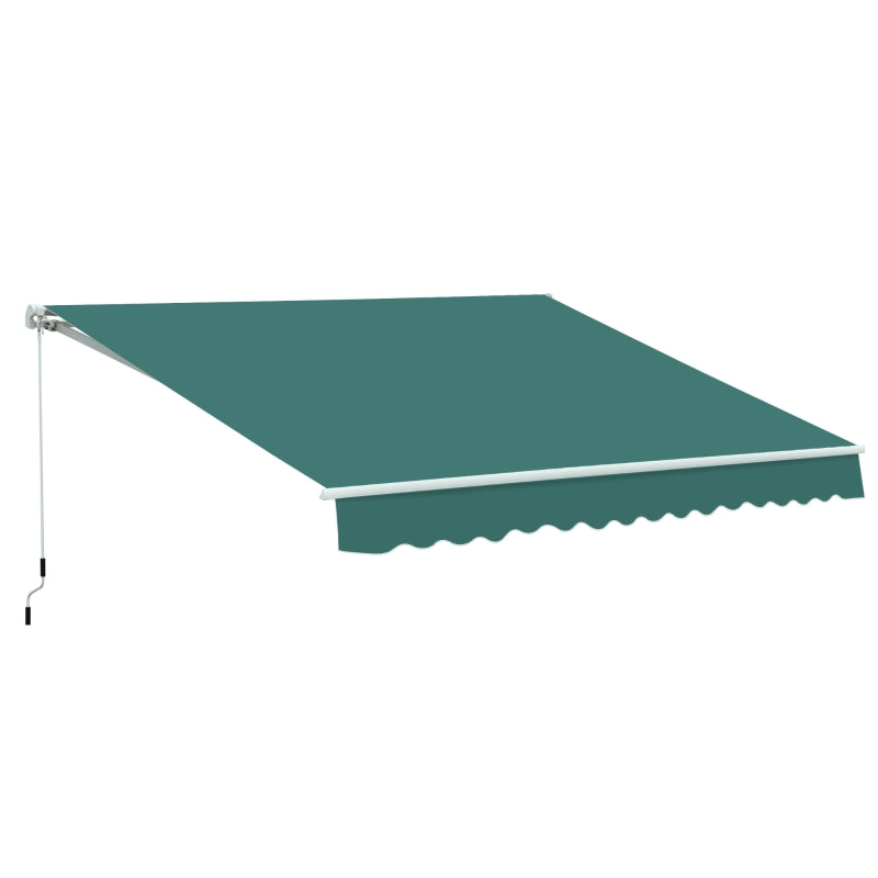 Green 3.5m x 2.5m Manual Retractable Awning - Maximum Projection 2.5m