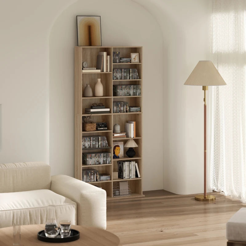 640 CD Storage Tower - Elegant Nature Wood Finish, Space-Saving Design for Organizing CDs and Media - Perfect for Home