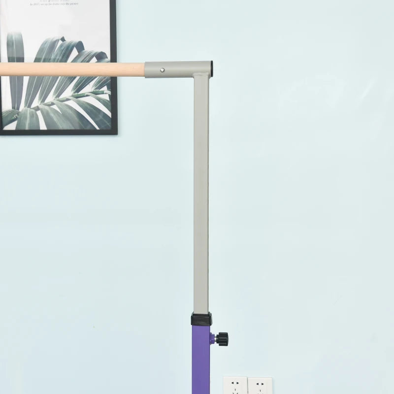 Adjustable Steel Frame Horizontal Gymnastics Bar for Kids Home Gym Training Purple