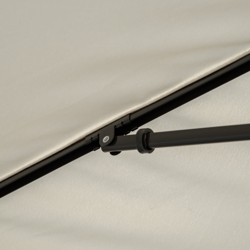 Beige Rectangular Ruffled Garden Parasol Umbrella