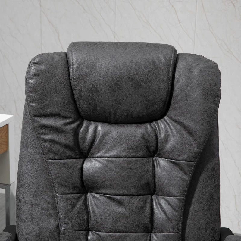 Vinsetto Heated Vibration Massage Executive Office Chair - Adjustable Ergonomic High Back Recliner with Footrest - Dark Grey