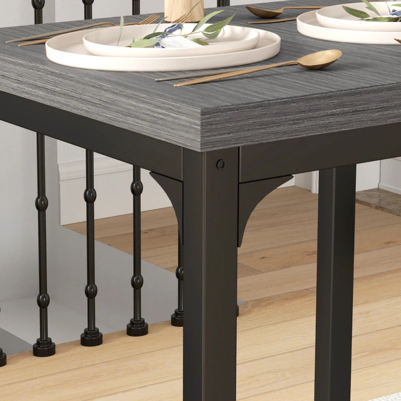 Minimalist 3-Piece Dining Set - Compact Grey Wood Grain Table and Chairs for Small Spaces