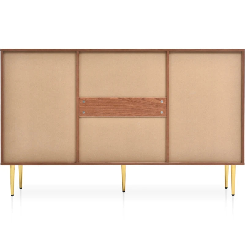 Modern Walnut Sideboard Cabinet with Adjustable Shelf, 2 Doors & 3 Storage Drawers - Stylish Freestanding Chest for Bedroom & Living Room