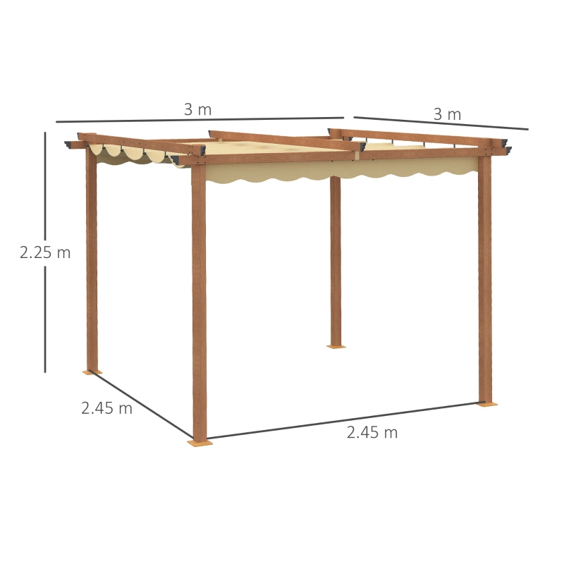 3m x 3m Gazebo - Wood Effect Frame