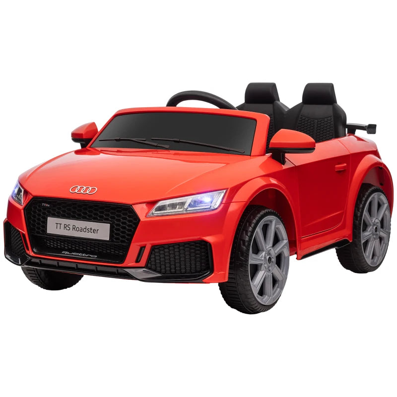 Kids Licensed Audi TT 12V Ride-On Car with Remote, Suspension, Headlights & MP3 Player - Red, 3km/h Speed