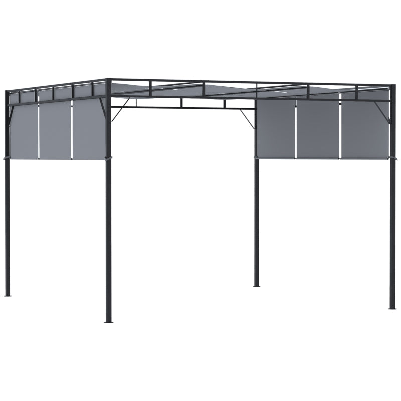 3m x 3m Steel Pergola With Retractable Roof